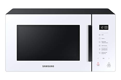 Samsung MG23T5018AW - Horno microondas de 23 litros, 1100 W, cocción automática y Home Dessert, Glass Design, blanco