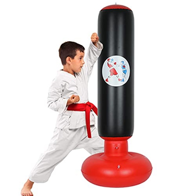 Bluelounge Saco de boxeo inflable para niños, 160 cm, saco de boxeo de pie, para adultos, juguete de boxeo independiente para jóvenes, adultos, interi