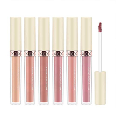 hgni 6 Colores Velvet Mate Non Stick Lip Gloss Velvet Matte Líque Lipstick Set Lipstick Lipstick Líqueo Largo No Fave Fave A Prueba de Agua Labios de 