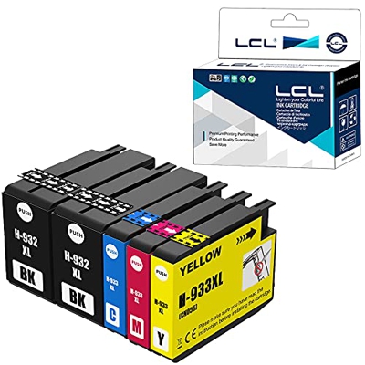 LCL Cartucho de Tinta Compatible 932XL 933XL High Yield Reemplazo para HP Officejet 6100 6600 6700 7110 7610 7612 7510 7512 (2Negro 1Cian 1Magenta 1Am