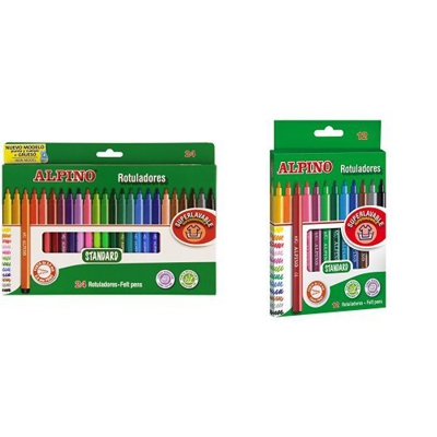 Alpino - Pack 24 rotuladores de colores + 12 rotuladores de colores