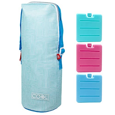 ToCi Bolsa isotérmica azul de 2 litros, incluye juego de 3 acumuladores de frío pequeños | Minielementos de refrigeración para la bolsa térmica