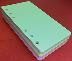 Recambio de 200 hojas (50 hojas x 4 colores) (400 páginas) papel de color 90 g/m² – 95 x 171 mm – para agenda organizadora con 6 anillas, tamaño A6, p en oferta