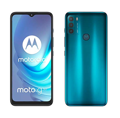 Motorola Moto g50 (Pantalla de 6.5" Max Vision HD+, Qualcomm Snapdragon 480 2.0 GHz octa-core, cámara triple de 48 MP, batería de 5000 mAH, Dual SIM, 