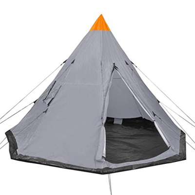 vidaXL Tienda de Campaña para 4 Personas Camping Carpa Senderismo Campamentos Festival Piramidal Impermeable Viaje Jardín Patio Exterior Gris