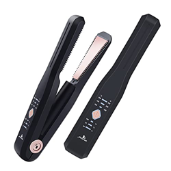 Plancha de Pelo Inalámbrico,Plancha para Alisar y Rizar 2 en 1,Hair Straightener Profesional con Tecnología de Iones Negativos,Ajuste de Temperatura d en oferta