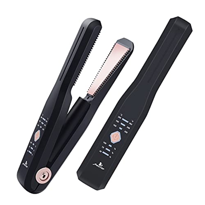 Plancha de Pelo Inalámbrico,Plancha para Alisar y Rizar 2 en 1,Hair Straightener Profesional con Tecnología de Iones Negativos,Ajuste de Temperatura d