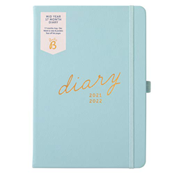 Busy B - Agenda Busy Life mediados de año 17 meses Agosto 21 - Deciembre 22. Agenda académica azul 2021-2022 planificador A5 semanal con portabolígraf precio