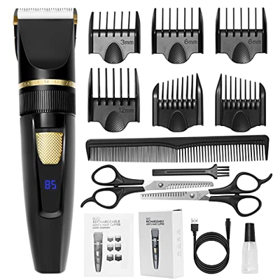 Cortapelos Hombre Profesional Maquina Cortar Pelo Cuchilla Cerámica Recortadora de Barba Eléctrica Recargable Maquinilla de Afeitar Hombre Corta Barba