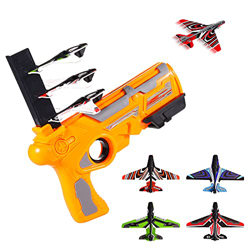 Herefun Juego de Disparos Juguete de avión, Avión de Lanzamiento Eyección un Clic para Exteriores, Juguete de avión de catapulta con 4 Avión de Espuma precio