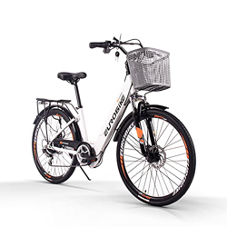 cysum 26 Pulgadas Bicicleta eléctrica asistida por Pedal para Adultos, 300W Motor 36V 8Ah Batería Citybikes, 28 km/h Shimano 8 Speeds MTB ebikes precio