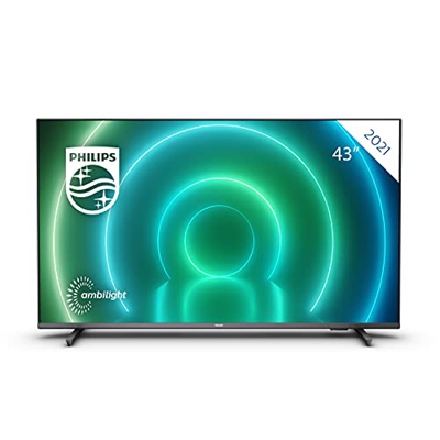 Philips 43PUS7906 / 12 Android TV LED de 43 Pulgadas, Smart TV 4K con Ambilight, Imagen HDR Vibrante, Dolby Vision cinematográfico y Sonido Atmos, Com