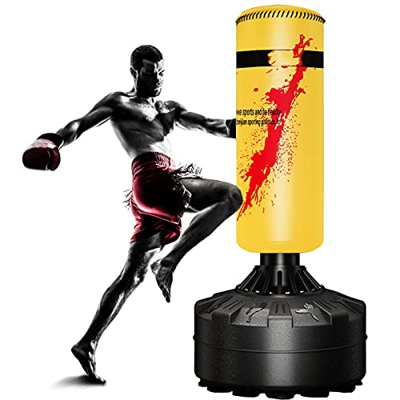 KUKU Saco De Boxeo Independiente De 67 '' Saco De Boxeo Pesado con Base De Ventosa para Adultos, Jóvenes Y Niños - Saco De Boxeo con Soporte para Homb