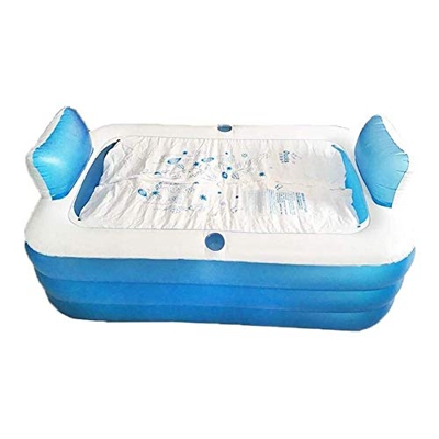 GAOTTINGSD Piscinas Hinchable Inflable de PVC Bañera Cuarto de baño portátil for Adultos Plegable con Patas SPA Bed Bañera Tina de baño 150cm x 105cm
