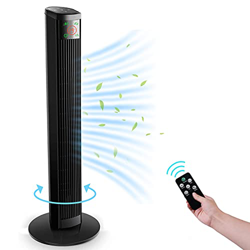 Ventilador de Torre con Control Remoto - 96 cm Ventilador de Pie, 45W Ventilador Vertical con 4 Velocidades y 3 Modos, Pantalla LED & Panel Táctil, Os precio