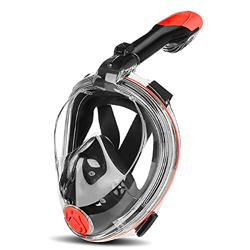 Máscara de Buceo Segura para CO2, 180° Máscara de Snorkel Doble Vía Aérea Panorámica, Anti-Fugas Gafas Buceo de Cara Completa para Adultos y niños,Apo en oferta