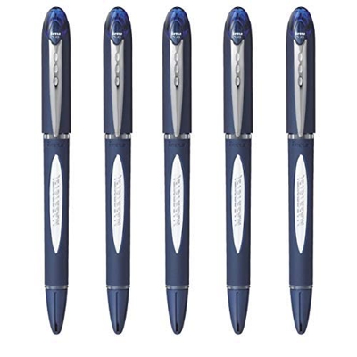 Uni- Bola Jet Stream SX-217 0.7MM Rodillo Bolígrafo En Negro y Azul Tinta Colores (Paquete De 5) - Azul