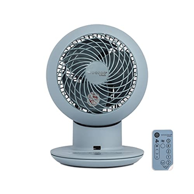 Iris Ohyama 531532 Ventilador de mesa potente y silencioso con control remoto, Temporizador, Oscilación multidireccional, 30m², 38W, Azul mate, 21 x 2