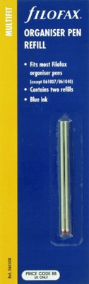 Filofax - Recambio para tinta de mini bolígrafo (2 unidades), color azul