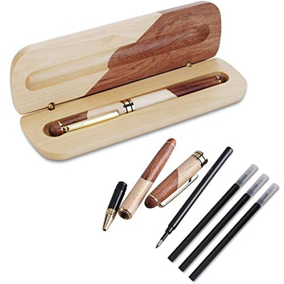 JIM - Bolígrafo de Madera Hecho a Mano,Elegante y Exquisito Juego de Pluma de Regalo