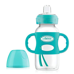 Dr. Brown's WB91004P3 - Biberon De Transicion Con Asas Verde 270 Ml Boca Ancha (6M) precio