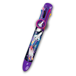 Rainbow writer - Espacio, bolis de colores de Deluxebase. Bolígrafo automático 8 en 1, bolis bonitos muy originales para niños e ideal como material d precio