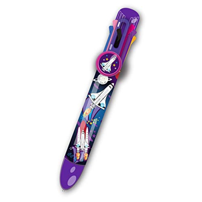 Rainbow writer - Espacio, bolis de colores de Deluxebase. Bolígrafo automático 8 en 1, bolis bonitos muy originales para niños e ideal como material d