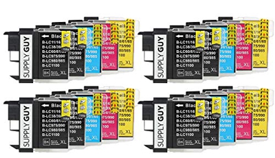 20 Cartuchos de Tinta Compatible con Brother LC-1100 (8X Negro, 4X Cian, 4X Magenta, 4X Amarillo)