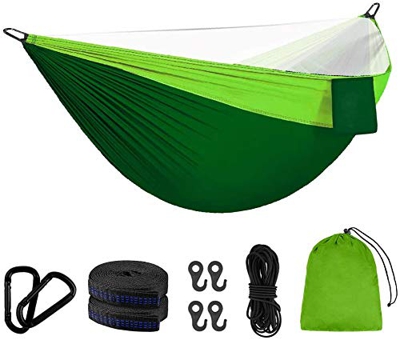 Mitening Hamaca de Viaje Ultraligera para Camping, Tienda Liviana para Hamacas con Mosquitera, Secado Rápido Hamaca, Capacidad de Carga de 300 kg, 290