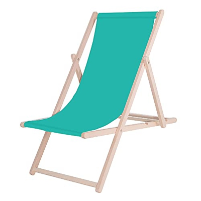 SPRINGOS Tumbona Tumbona de jardín Madera de Haya lacada clásica Dimensiones: 58 x 92 x 62 cm Tumbona Plegable sillón Relax sillón de Playa jardín, Pa