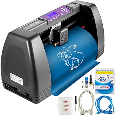 VEVOR Máquina Cortadora de Vinilo 375mm Impresora de Vinilo Software Signmaster 16MB Plotter de Corte de Vinilo para Campo de la Publicidad, Decoració