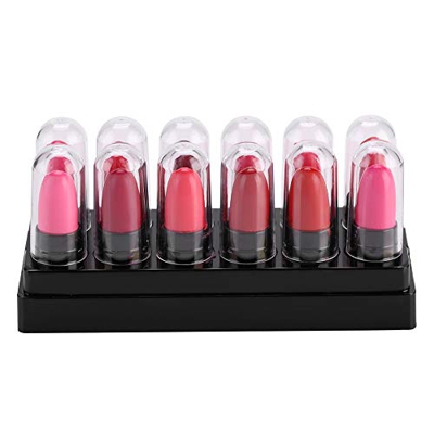 Brillo de Labios, Un Conjunto de Lápiz Labial de 12 Colores, Maquillaje Brillo de Labios Mate Resistente Al Agua de Larga Duración