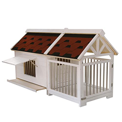 XYF Caseta para Perros Exterior Madera Maciza La Gran Jaula De Madera para Perros Casa De Perro, La Casa De Gato Mascota De Madera con Techo, Fácil De precio