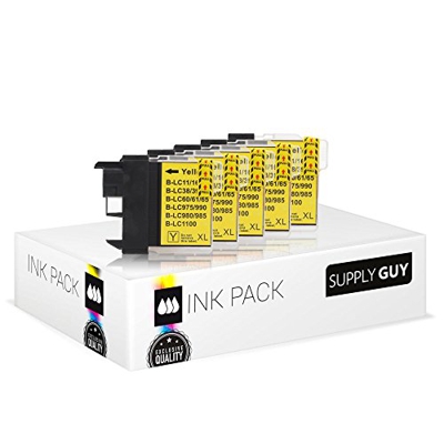 5 Cartuchos de Tinta Compatible con Brother LC-1100 (Amarillo)