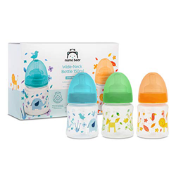 Marca Amazon - Mama Bear Biberón de cuello ancho 150 ml, 3 piezas características