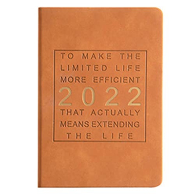 Agenda 2022, agenda semanal 2022, agenda de bolsillo 2022, 1 de enero a 31 de diciembre, con páginas de notas y más, 21 x 14,5 cm, color marrón