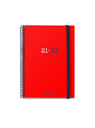 Miquelrius - Agenda Escolar 2021-2022, Tamaño Plus 15 x 21.3 cm, Semana Vista, College Rojo, Idioma Catalán características