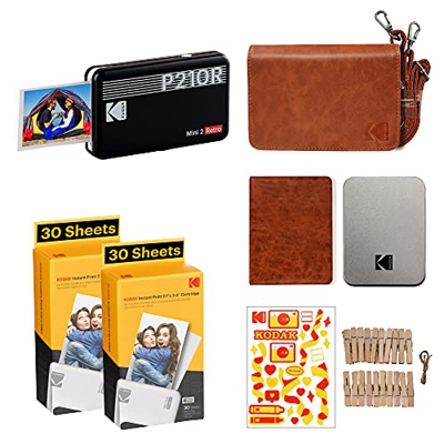 Kodak Mini 2, Impresora Fotos movil + 86 Fotos y Accesorios, Mini Impresora Móvil De Fotos Instantáneas Tamaño 54X86Mm, Compatible con Smartphones iOS