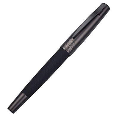 Hongdian 6013 Pluma Estilográfica Negra Mate Titanio Negro Doblado Punta con Caja de Regalo de Metal Set