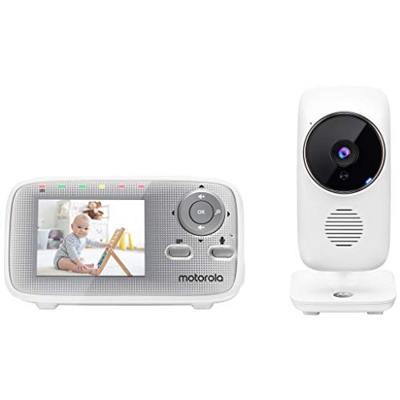 Motola MBP481AXL Video Baby Monitor 2,4", Vigilabebés de 300 m de alcance, voz de 2 vías, canciones de dormir, temperatura de la habitación, visión no