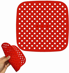 Reutilizable Revestimientos para freidoras de aire - Cuadrados 21,5 cm, Sin-BPA Antiadherente Flexible Silicona Tapetes para canastas Air Fryer - Air  en oferta