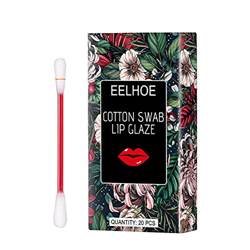 Wuawtyli Brillo De Labios Líquido, 20 Unidades/Caja De Esmalte De Labios con Hisopo De Algodón, Lápiz Labial De Bastoncillos De Algodón, Lápiz Labial  precio