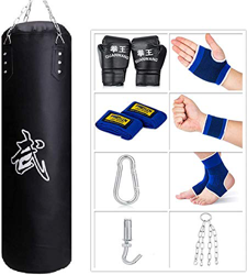 Sfeexun - Sacos de Boxeo para Colgar, Equipo de Boxeo para Gimnasio en Casa con Guantes, Cadena, Gancho de Techo para Entrenamiento Pesado para Adoles en oferta