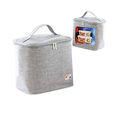 Bolsa Bolsas Térmicas Almuerzo,Bolsa Nevera Playa Portatil ,Bolsa Isotermica Camping,Bolsa Refrigeradora Pequeña,Bolsa Comida Térmica. (C3-16-Gris)