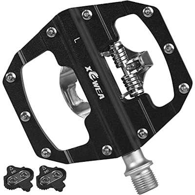 TacoBey Pedales de Bicicleta compatibles con Shimano SPD Mountain Clipless Pedales, 3 sellados, Antideslizantes, de Fibra de Nailon Ligera y de aleaci