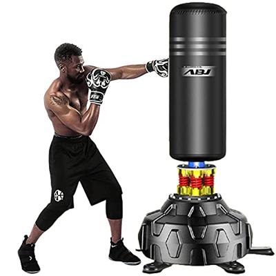 KUKU Saco De Boxeo Independiente, 70 Pulgadas Saco De Boxeo Pesado con Base De Ventosa Ajustable para Adultos, Jóvenes, Niños - Hombres Saco De Kickbo