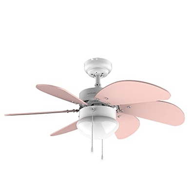 Cecotec Ventilador de techo EnergySilence 3600 Vision Nude. 50 W, Diámetro 91 x 37 cm, Lámpara, 3 Velocidades, 6 Aspas reversibles, Función Verano/Inv