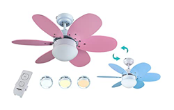Bastilipo Aguadulce RC-Ventilador de Techo con Mando a distancia-60W y 75cm diametro-LUZ LED, Rosa/Azul, 75 cm características