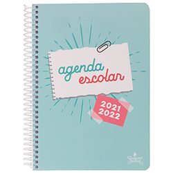 AGENDA ESCOLAR 2021-22 QUIJOTE PAPER WORLD - Día página (Viernes + Fin de semana), 256 Hojas, espiral flexible, tamaño A5, para la escuela, instituto  en oferta