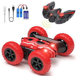 Coche teledirigido 360 ° Doble Giro Lateral 2.4GHz RC Radio Control de Alta Velocidad 4WD Coche de Acrobacias con Dos baterías Recargables Coches de J características